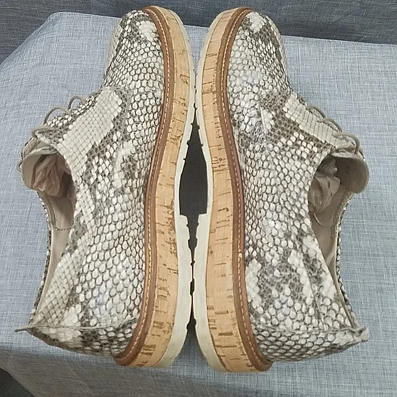 AGL Attilio Giusti Leomruni Oxfords Shoe Snake Print Leather cork platform 41 - Picture 12 of 14